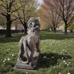 Statua Leone con sfera altezza 106 cm - immagine 5