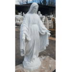 COPPIA DI STATUE - MADONNA IMMACOLATA E CUORE DI GESU'  ALTEZZA 130 CM COLORE BIANCO - immagine 4
