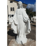 COPPIA DI STATUE - MADONNA IMMACOLATA E CUORE DI GESU'  ALTEZZA 130 CM COLORE BIANCO - immagine 6