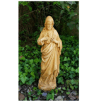 STATUA DEL CUORE DI GESU' ATEZZA 53 CM COLORE SFUMATO GIALLO OCRA