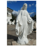 COPPIA DI STATUE - MADONNA IMMACOLATA E CUORE DI GESU'  ALTEZZA 130 CM COLORE BIANCO - immagine 2