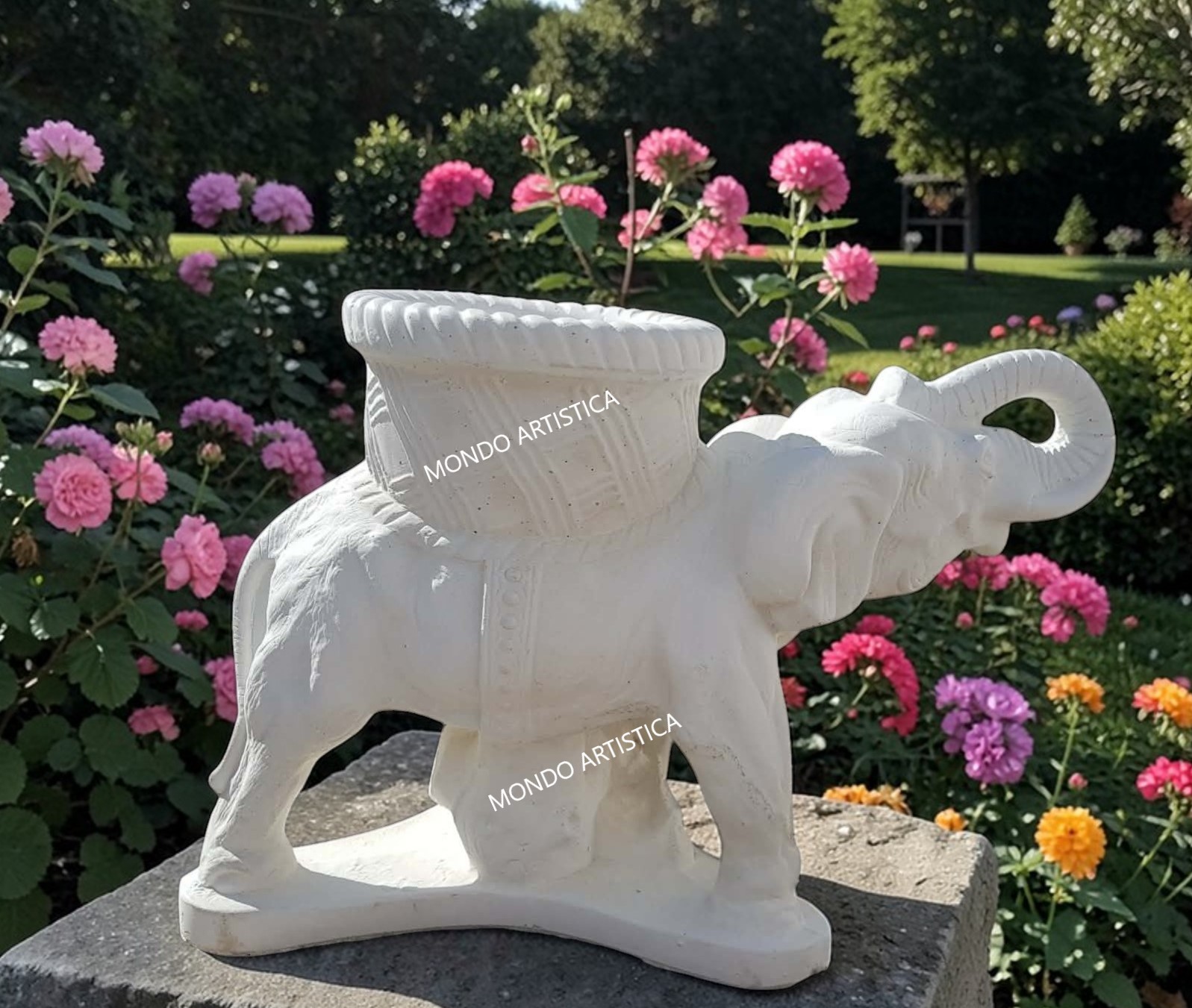 x140 Elefante decorativo con vaso - immagine 1