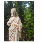 STATUA DEL CUORE DI GESU' ALTEZZA 53 CM COLORE SFUMATO ROSA ANTICO - immagine 5