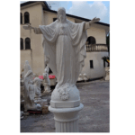 STATUA DEL CUORE DI GESU' CON BRACCIA APERTE + BASE ALTEZZA 138 CM COLORE BIANCO - immagine 2