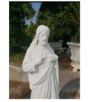 COPPIA DI STATUE - MADONNA IMMACOLATA E CUORE DI GESU'  ALTEZZA 130 CM COLORE BIANCO - immagine 13