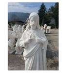COPPIA DI STATUE - MADONNA IMMACOLATA E CUORE DI GESU'  ALTEZZA 130 CM COLORE BIANCO - immagine 14