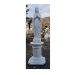 STATUA DELLA MADONNA DI LOURDES CON COLONNA ALTEZZA 128 CM - immagine 4