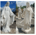 COPPIA DI STATUE - MADONNA IMMACOLATA E CUORE DI GESU'  ALTEZZA 130 CM COLORE BIANCO