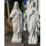 COPPIA DI STATUE - MADONNA LOURDES E CUORE DI GESU'  ALTEZZA 130 CM COLORE BIANCO