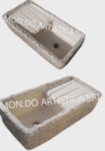 Lavandino con gocciolatoio 80x40x22 cm - Reversibile - immagine 7