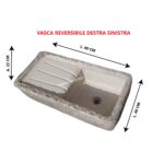 Lavandino con gocciolatoio 80x40x22 cm - Reversibile - immagine 8