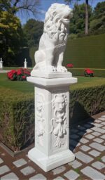 Statua leone con colonna altezza 122 cm - immagine 2