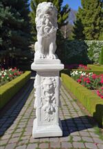 Statua leone con colonna altezza 122 cm - immagine 3