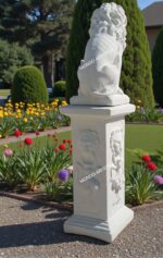Statua leone con colonna altezza 122 cm - immagine 5