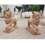 COPPIA DI LEONI CON SFERA ALTEZZA 75 CM