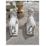 COPPIA DI LEONI CON SFERA ALTEZZA 75 CM - immagine 5