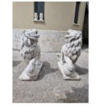 COPPIA DI LEONI CON SFERA ALTEZZA 75 CM - immagine 8