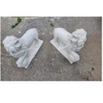 COPPIA DI LEONI CON SFERA ALTEZZA 75 CM - immagine 2