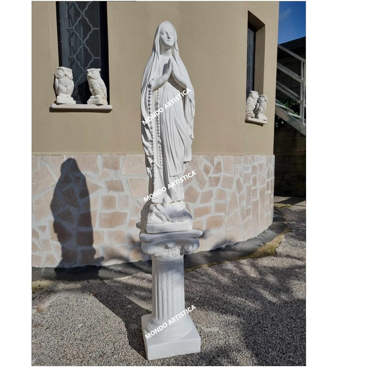 Q6 STATUA MADONNA DI LOURDES CON COLONNA ALTEZZA 130 CM - immagine 1