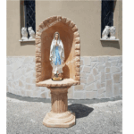 CUPOLA CON BASE E STATUA DELLA MADONNA DI LOURDES ALTEZZA 135 CM
