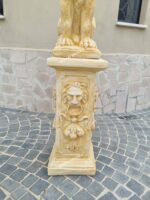 Coppia di statue leoni con colonna altezza 122 cm - immagine 6